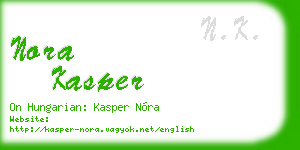 nora kasper business card